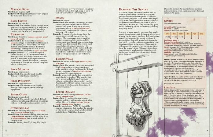 Additional Monster Mechanics 5e previews