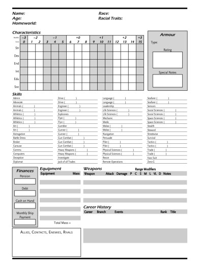 traveller rpg character sheet