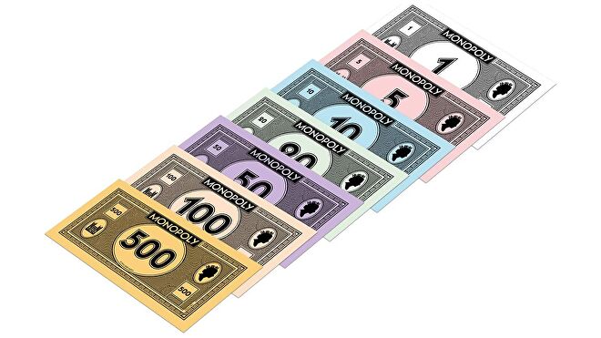 Currency for Monopoly: HM Queen Elizabeth II edition.