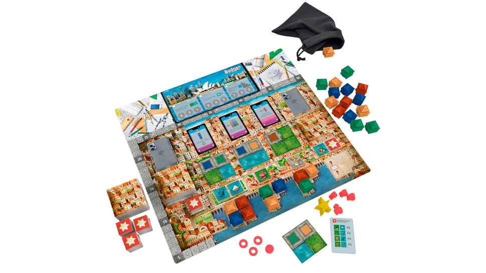 A layout image of Cities board game.