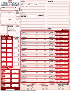Marvel Multiverse RPG Character Sheet PDF
