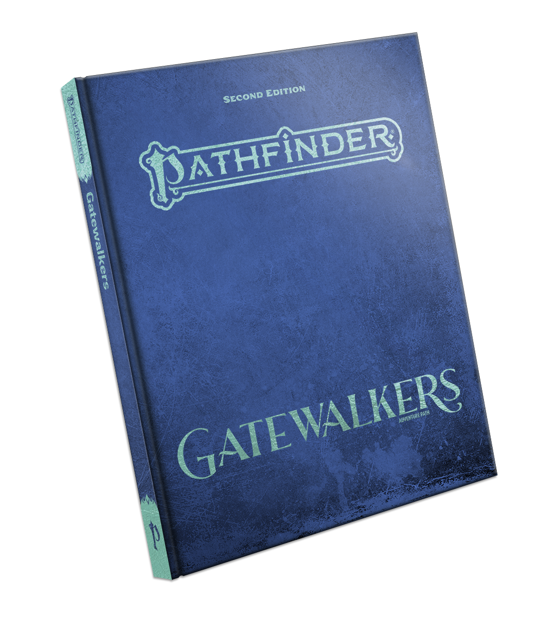 Pathfinder Second Edition Remaster Gatewalkers Special Edition Cover: A blue leather-like textured cover with silver embellished text 