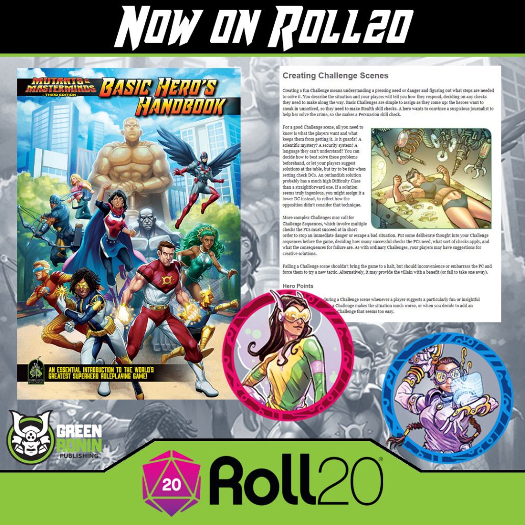 Mutants & Masterminds Basic Hero's Handbook, available now on Roll20!